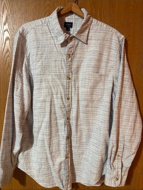 J. Crew Other - J. Crew Striped Button-Up Shirt in Blue and Cream - Cotton